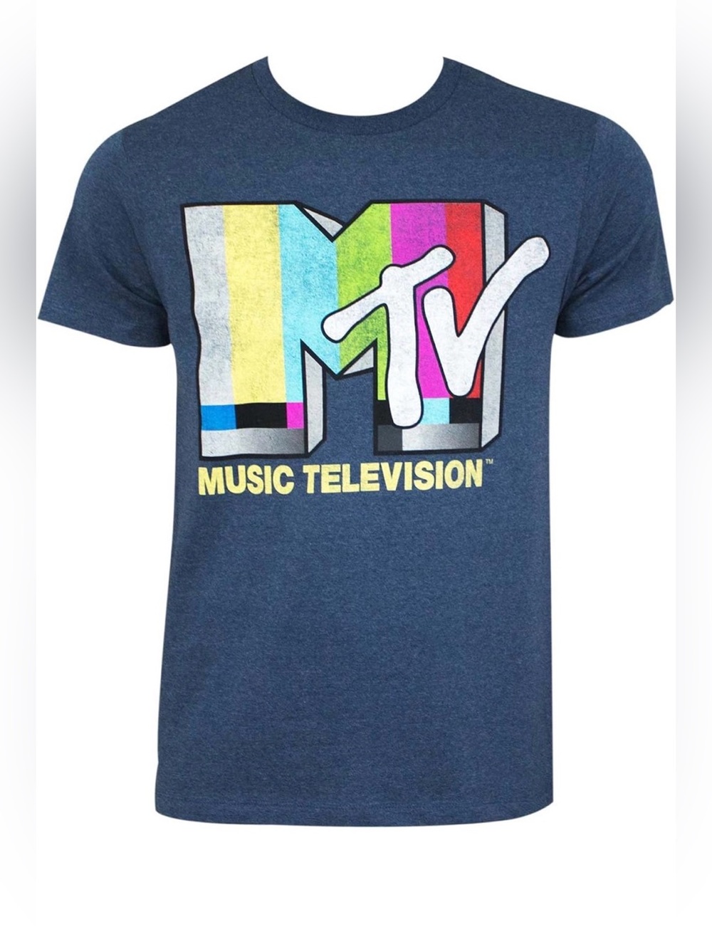 MTV T-Shirt, Men’s XL, Navy Heather, Short Sleeve